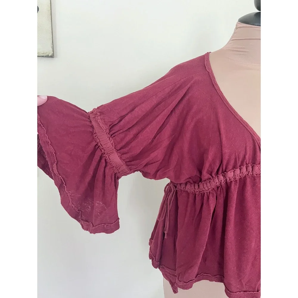 Free People Ruffle Sand Storm Blouse